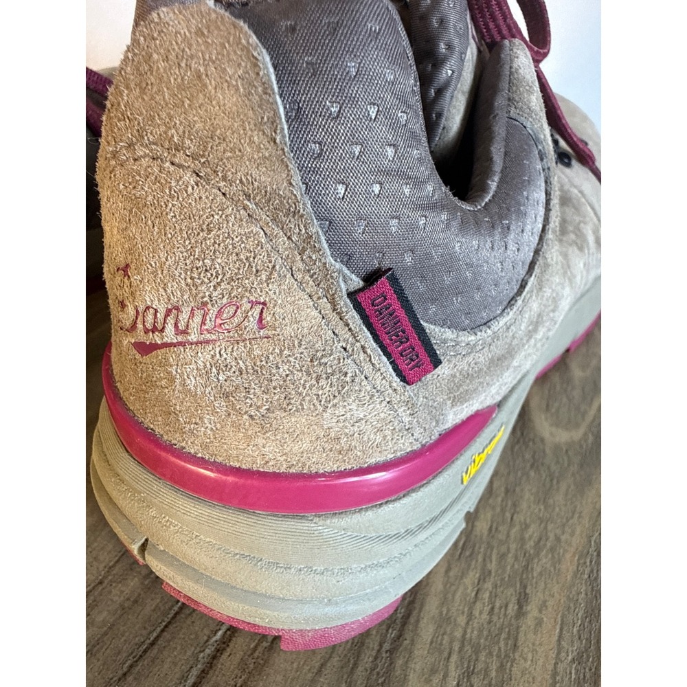Danner Mountain 600 Low Hiking Shoes Women 9.5 Taupe Plum Gray Waterproof Vibram - Picture 10 of 10